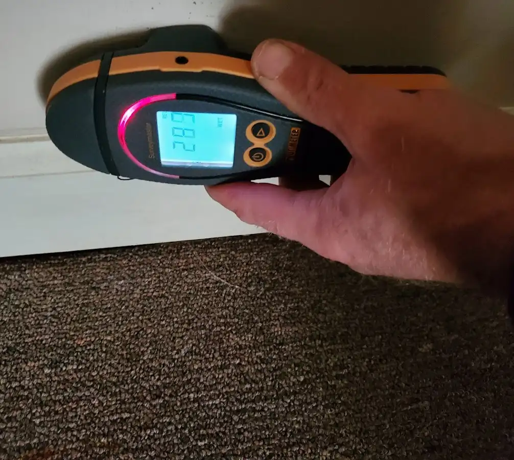 Moisture detection at baseboard during Storm Damage Restoration in Port Isabel
